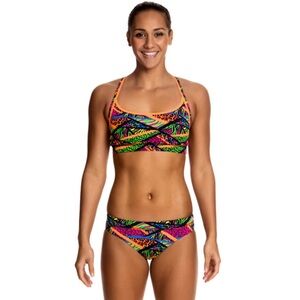 Funkita Ladies Colorful 70s Style Jungle Jagger Print Bikini Sports Brief Sz 6